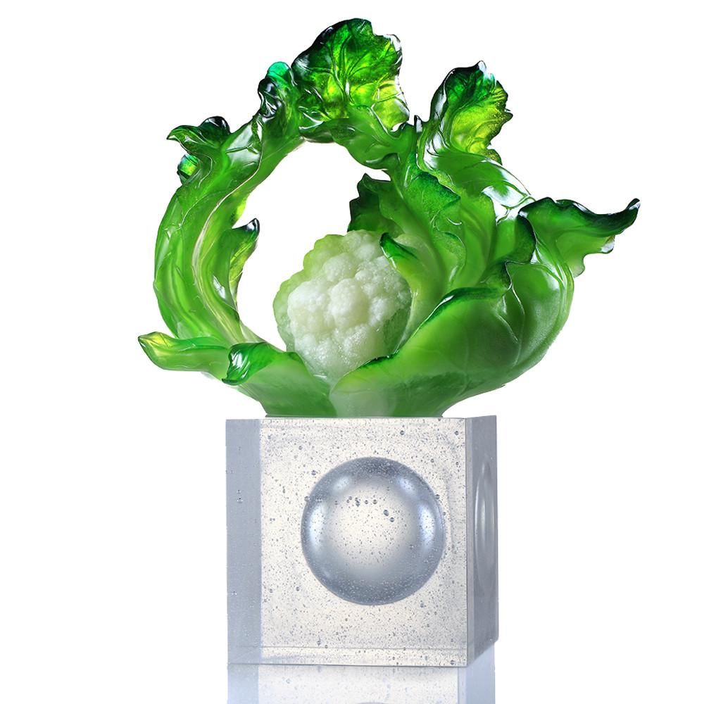Crystal Kitchen Decor, Cauliflower, Tranquil Resplendence - LIULI Crystal Art