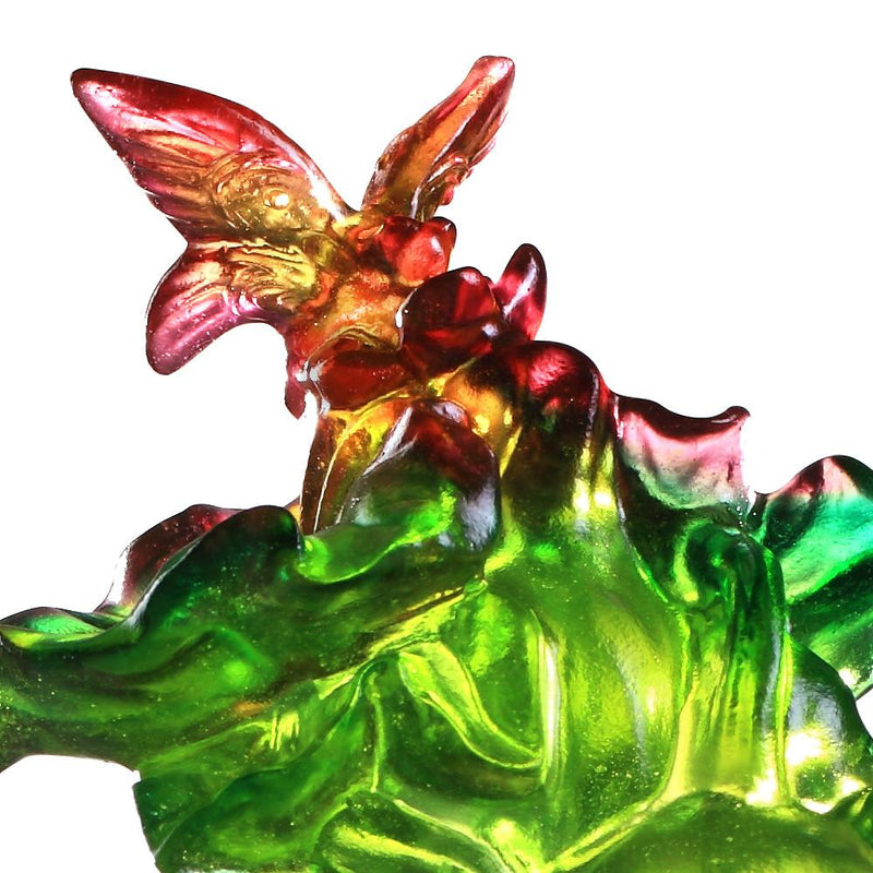 Crystal Butterfly and Gourd, Hulu, Verdant Layers of Fortune - LIULI Crystal Art