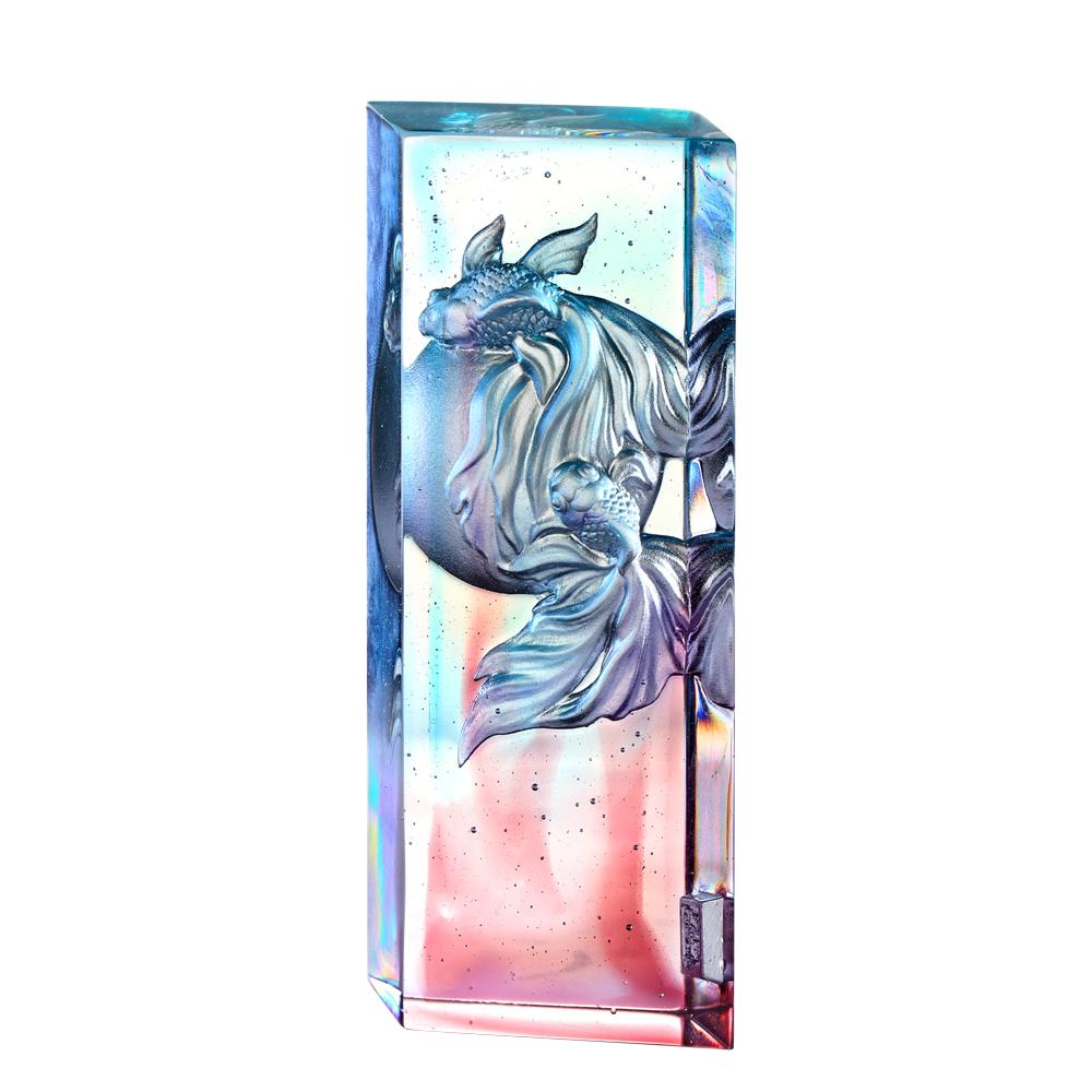 Crystal Fish, Goldfish, Rise Together - LIULI Crystal Art