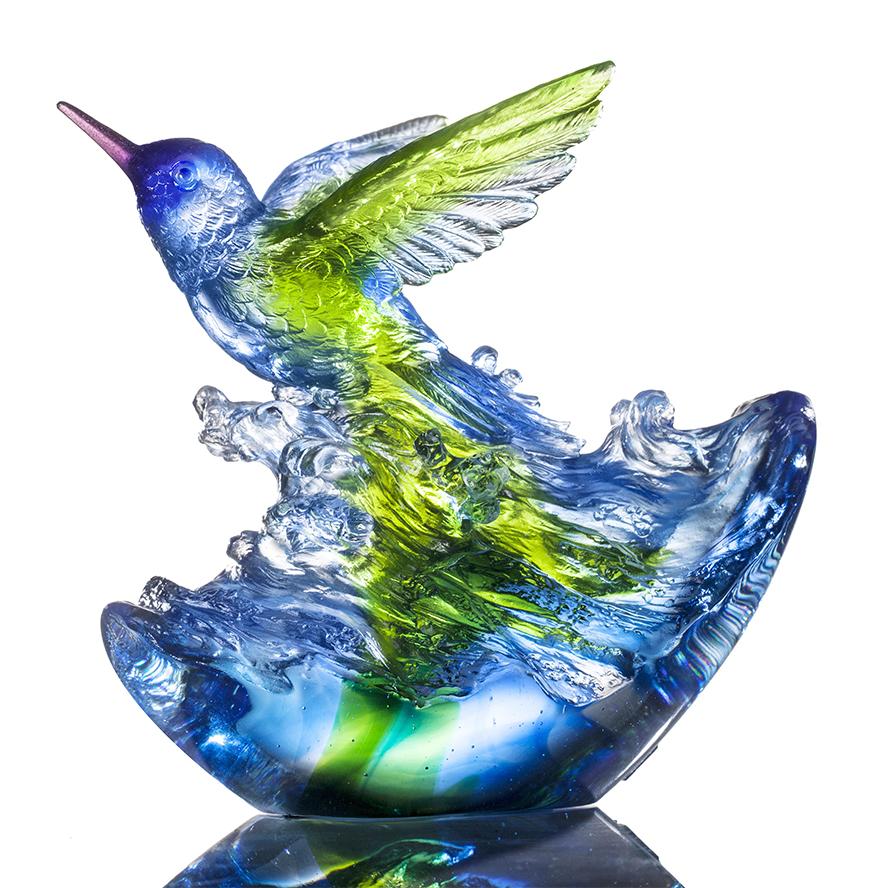 Crystal Animal, Hummingbird, Victory by Daybreak - LIULI Crystal Art