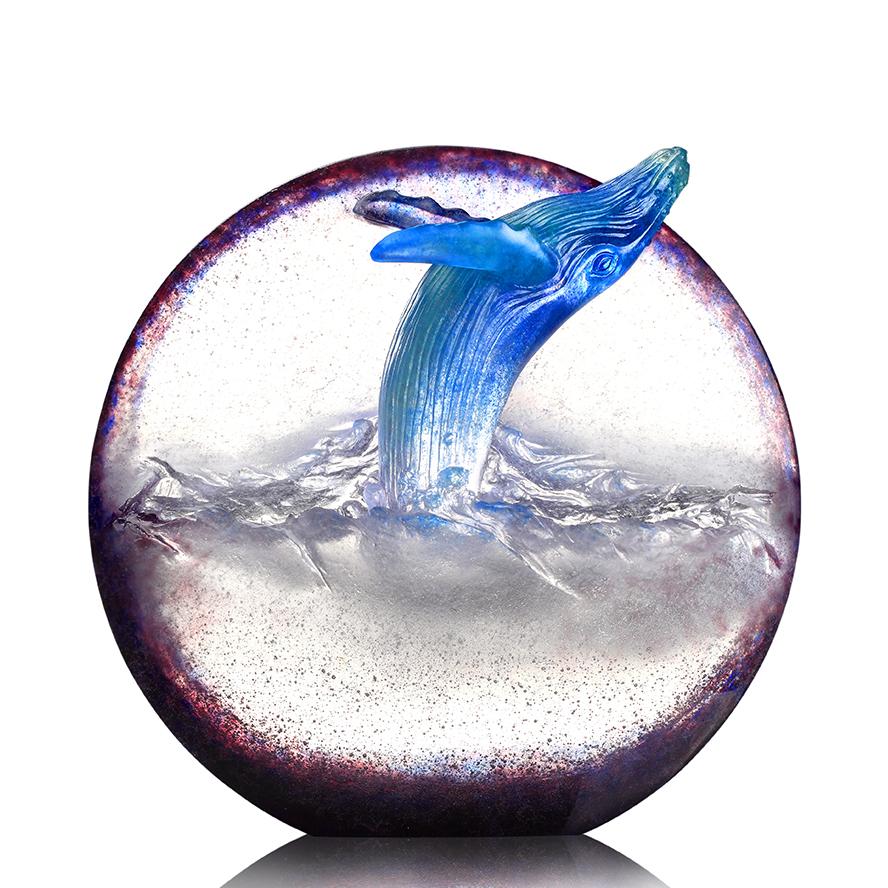 Crystal Animal, Whale, Honor the Heavens, Love all Humankind, There is Nothing to Fear - LIULI Crystal Art