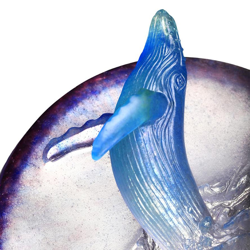 Crystal Animal, Whale, Honor the Heavens, Love all Humankind, There is Nothing to Fear - LIULI Crystal Art