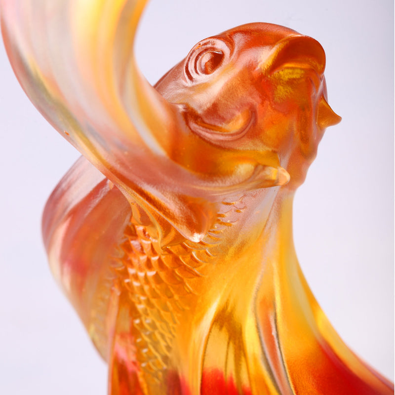 Crystal Carp Fish Sculpture, Together, We Rise