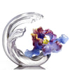 Collector Edition-Crystal Flower, Iris, A Chinese Liuli Flower, Arising through Contentment - LIULI Crystal Art