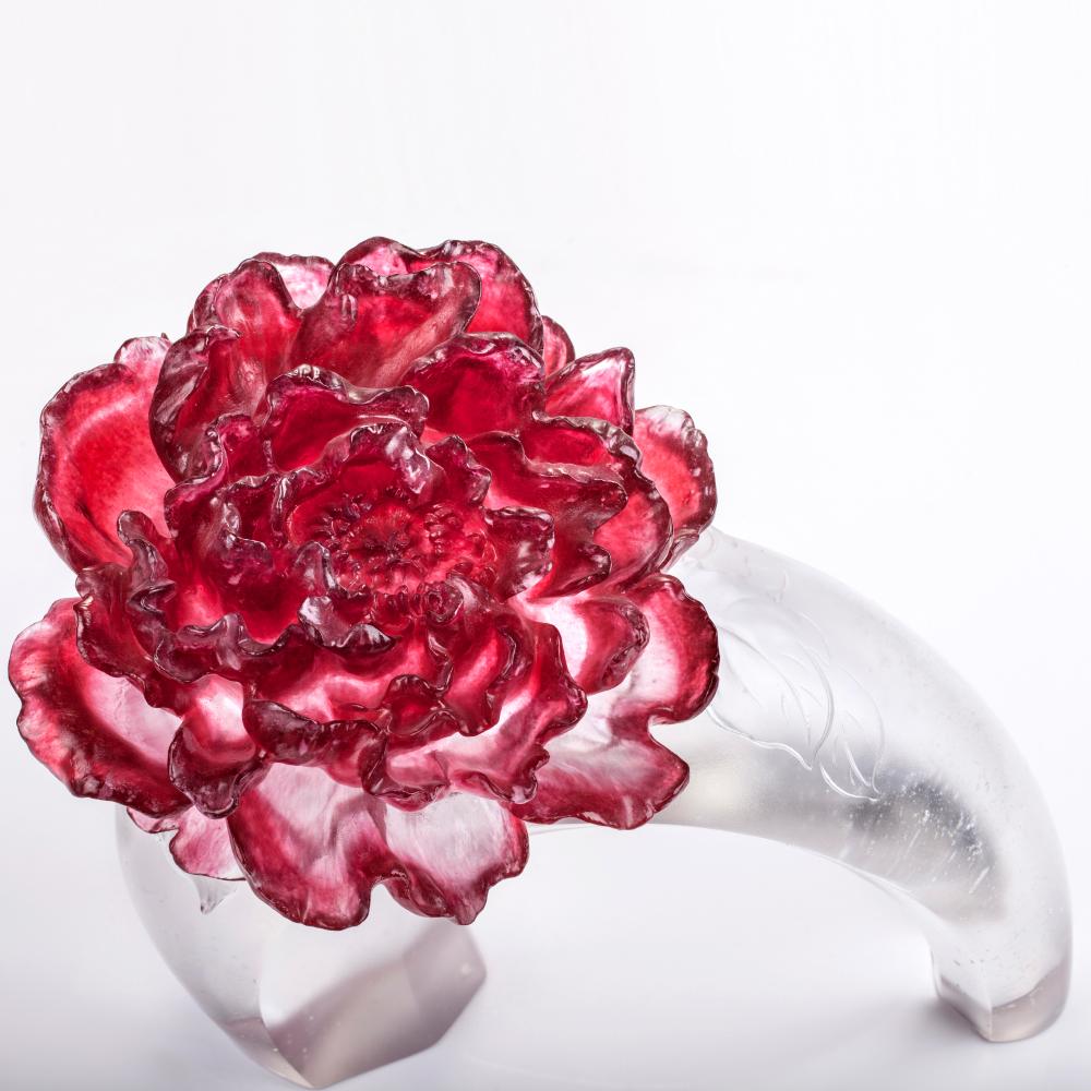 Crystal Flower, Peony, Opulent Fragrance - LIULI Crystal Art