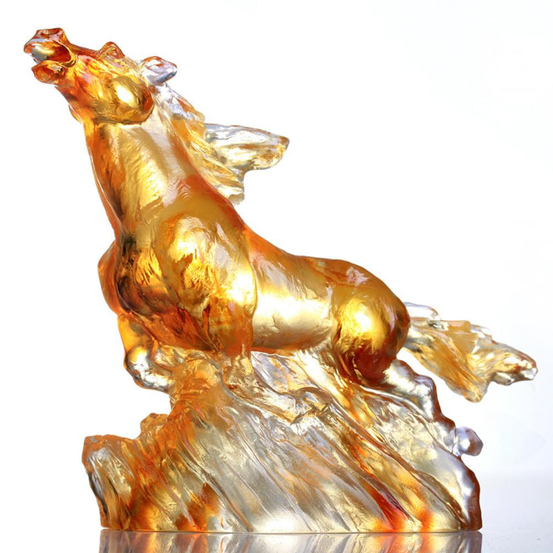 Crystal Animal, Horse, The Frontrunner - LIULI Crystal Art