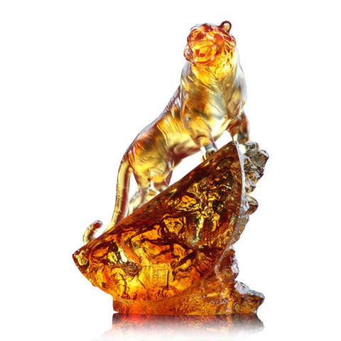 圓滿上登峰（琉璃動物,生肖,老虎） – 琉璃工房(香港)