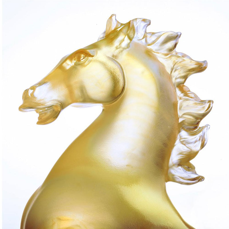 Crystal Animal, Horse, Dancing In The Spring Breeze - LIULI Crystal Art
