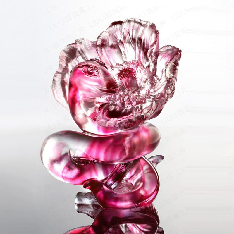 -- DELETE -- Crystal Animal, Snake, I Am a Large Blossom - Come Spring Wind - LIULI Crystal Art