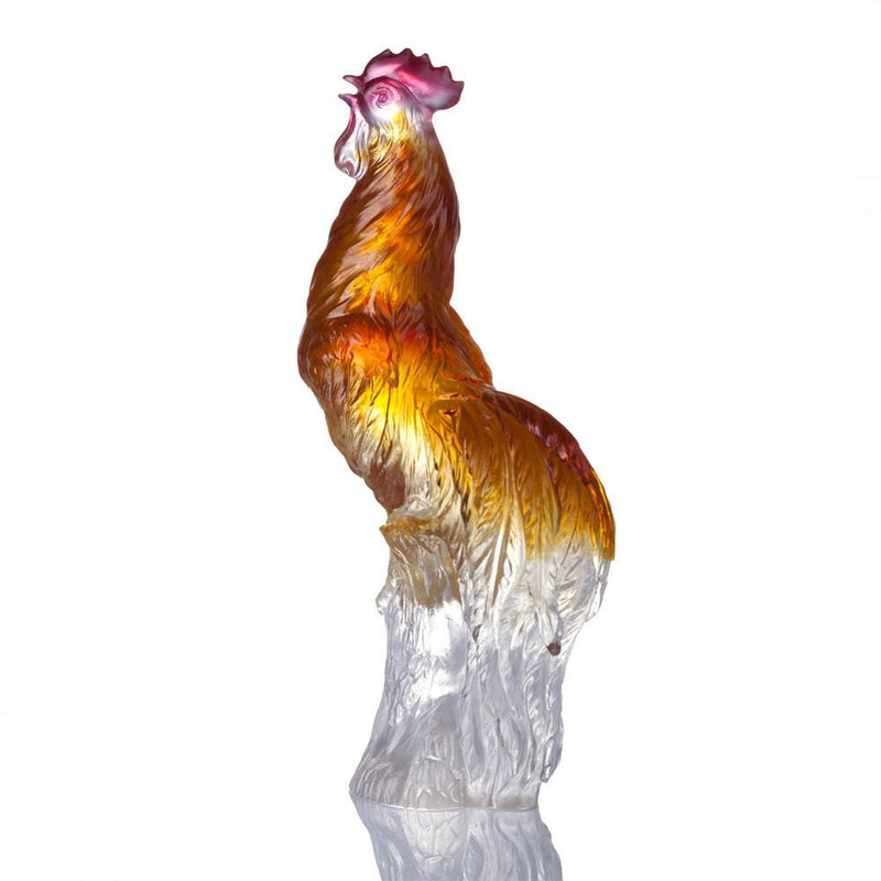 -- DELETE -- Rooster Figurine (Nobility) - "First Ray of Sunlight" - LIULI Crystal Art