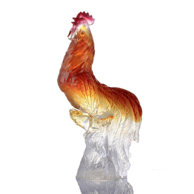 -- DELETE -- Rooster Figurine (Nobility) - "First Ray of Sunlight" - LIULI Crystal Art