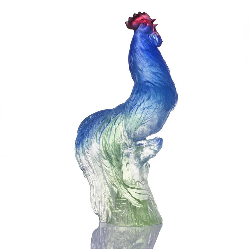 -- DELETE -- Rooster Figurine (Nobility) - "First Ray of Sunlight" - LIULI Crystal Art