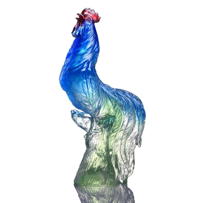 -- DELETE -- Rooster Figurine (Nobility) - "First Ray of Sunlight" - LIULI Crystal Art