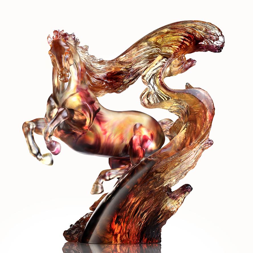 LIULI Crystal Glass Horse Sculpture, Accomplished