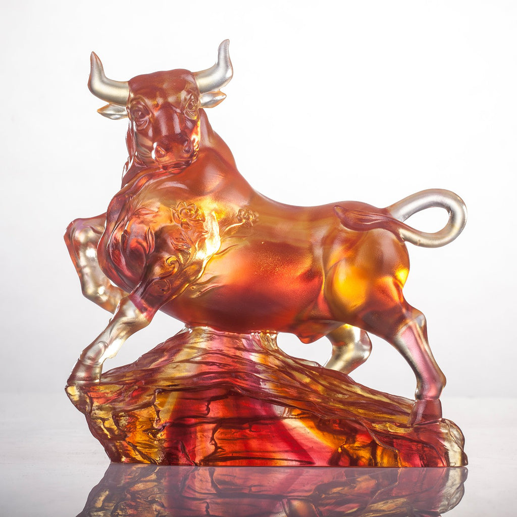 LIULI Crystal Year of the Ox Sculpture Easterly Winds