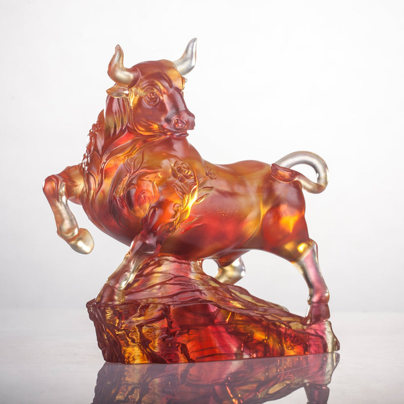 LIULI Crystal Year of the Ox Sculpture Easterly Winds