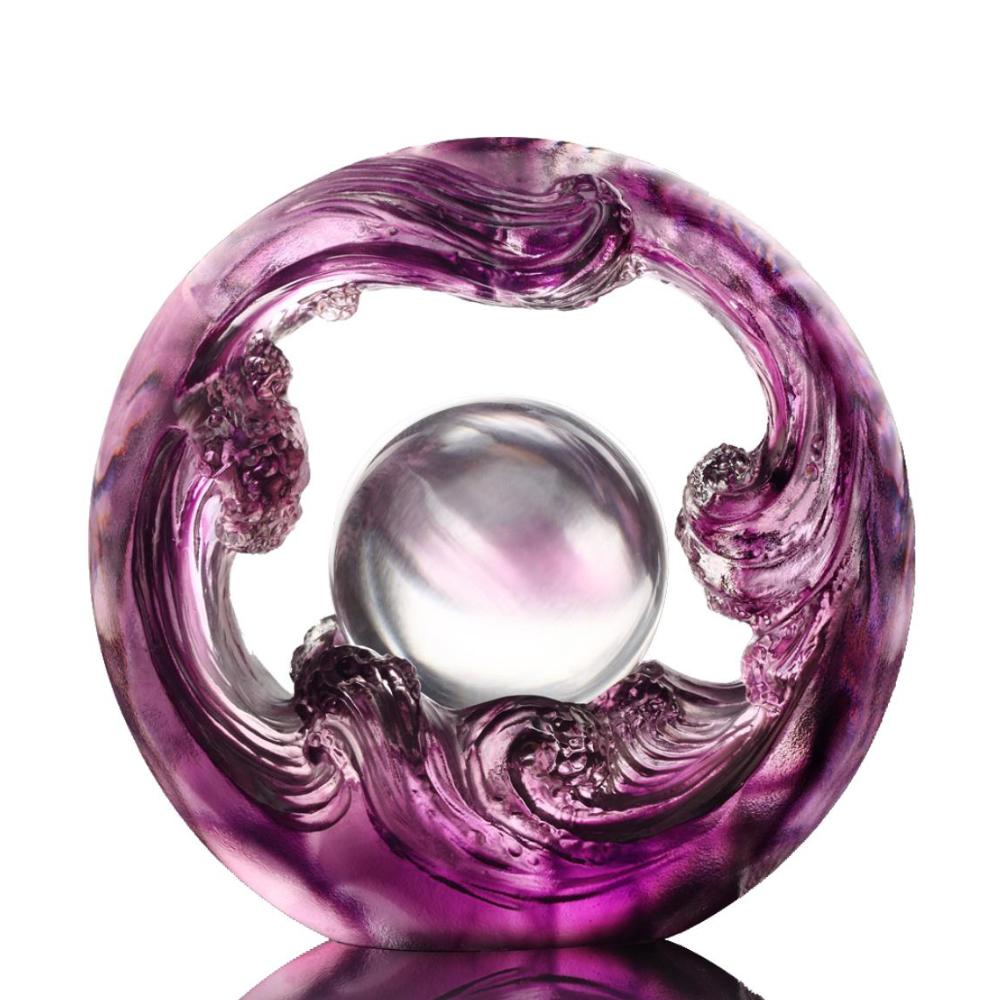 Crystal Feng Shui Art Symbolizing water and the constant flow of riches - LIULI Crystal Art