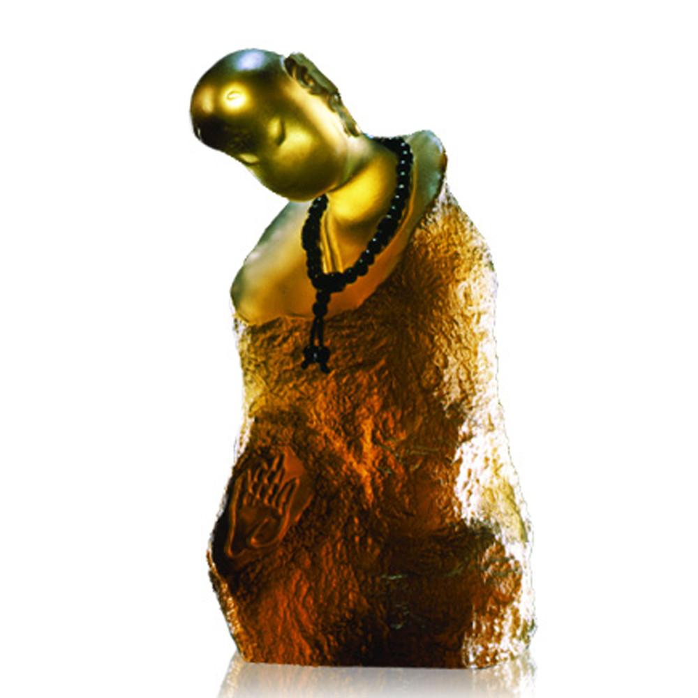 -- DELETE -- Crystal Buddha, Monk, Free Mind from Modest Confidence - LIULI Crystal Art